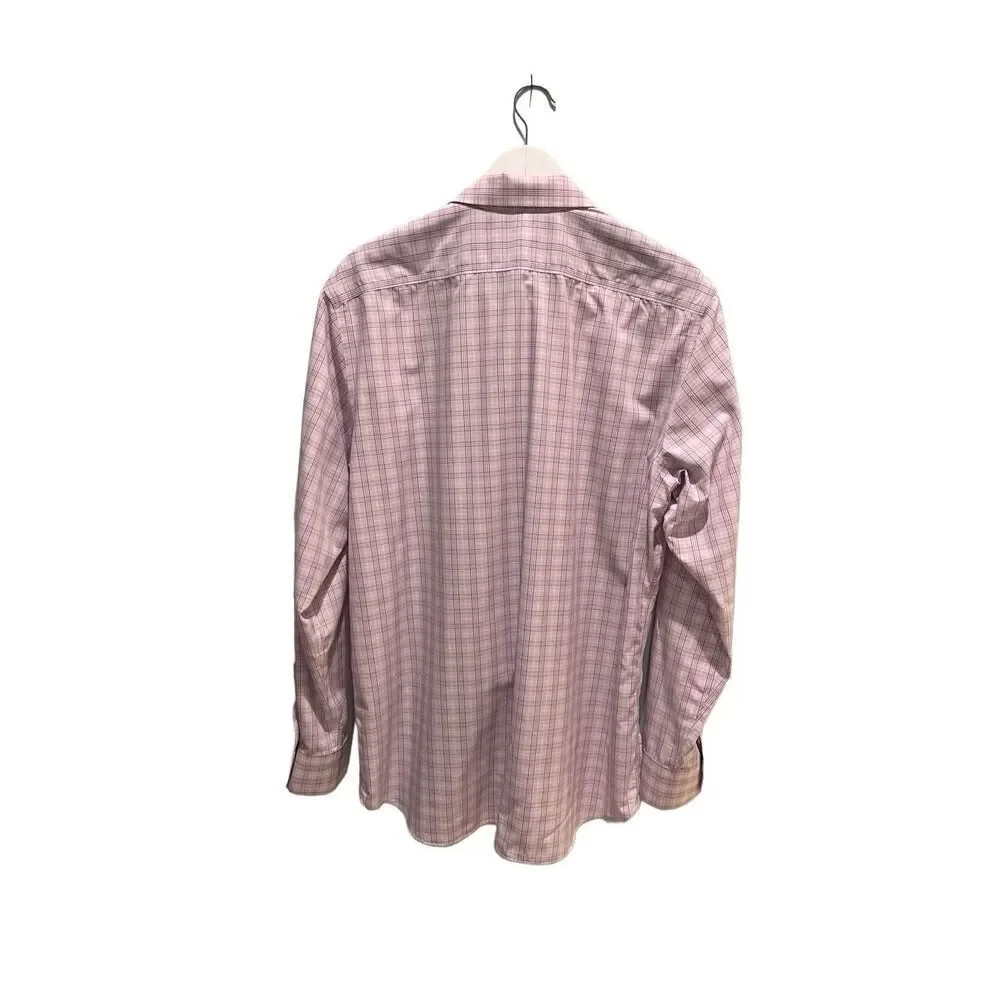 Banana Republic purple and white checked 100% cotton button down shirt - L